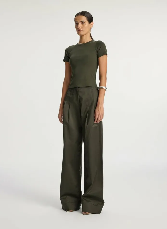 Tops Women ALC Paloma Cotton Rib Baby Tee Mossy Tops Women ALC Paloma Cotton Rib Baby Tee Mossy