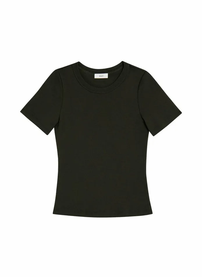 Tops Women ALC Paloma Cotton Rib Baby Tee Mossy Tops Women ALC Paloma Cotton Rib Baby Tee Mossy