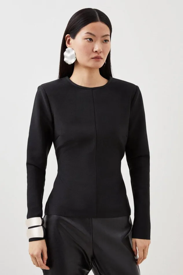 Tops Women Karen Millen Figure Form Bandage Knit Top Black