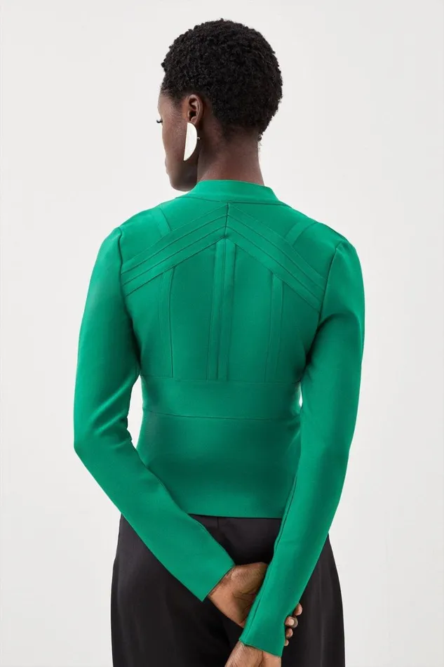 Tops Women Karen Millen Figure Form Bandage Knit Top Green