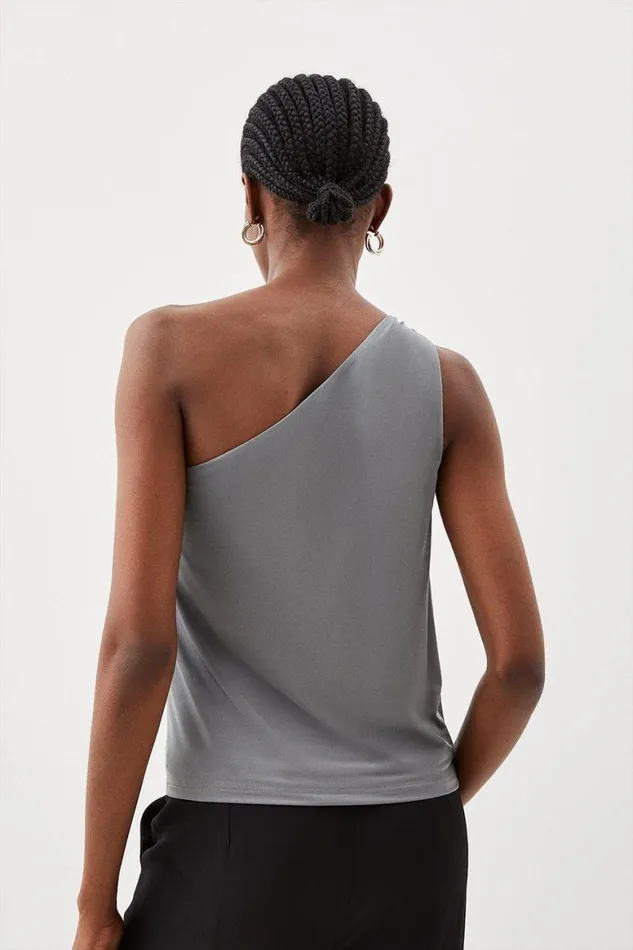 Tops Women Karen Millen Jersey Crepe Ring Detail Top Grey