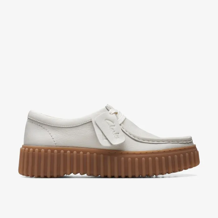 Torhill Bee Off White Leather Women Clarks Platforms