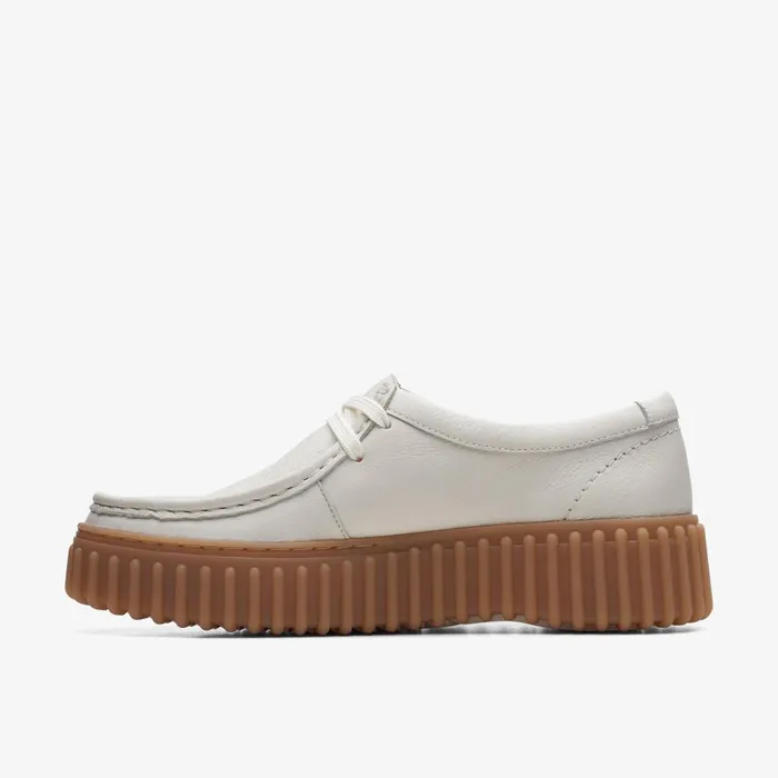 Torhill Bee Off White Leather Women Clarks Platforms