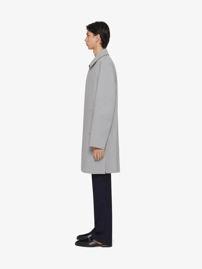 TrenchCoat In Cotton Smoke Grey Men Givenchy Coats and Jackets