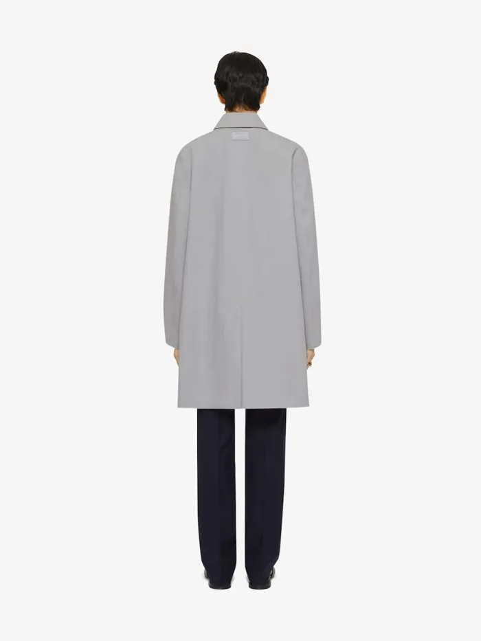 TrenchCoat In Cotton Smoke Grey Men Givenchy Coats and Jackets