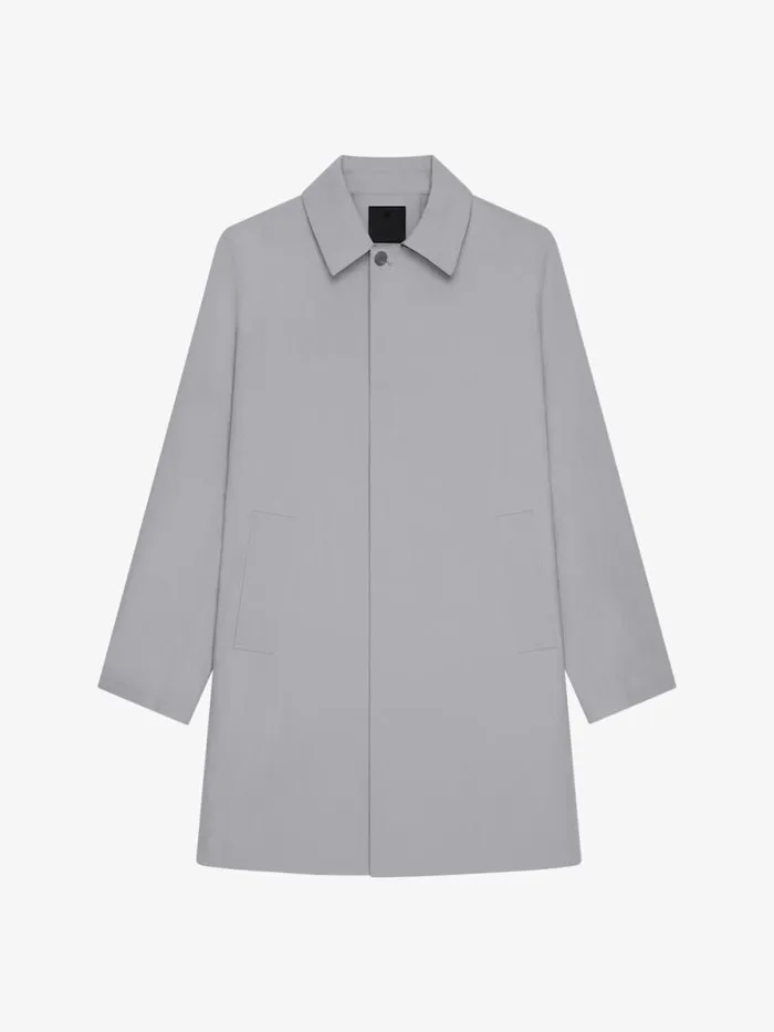 TrenchCoat In Cotton Smoke Grey Men Givenchy Coats and Jackets