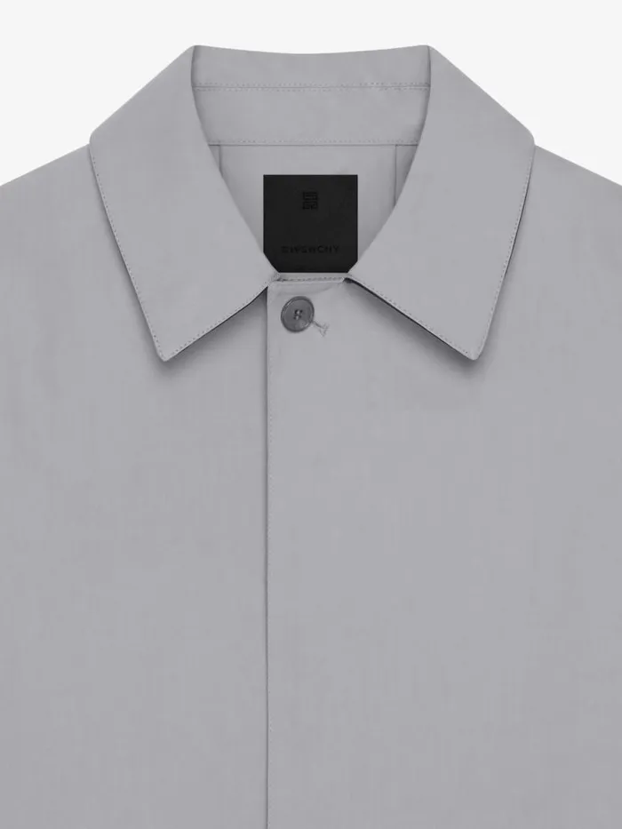TrenchCoat In Cotton Smoke Grey Men Givenchy Coats and Jackets
