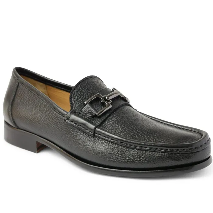 Trieste Classic Leather Moccasin 8211 Black Cervo Men Bruno Magli Loafers and Slipons