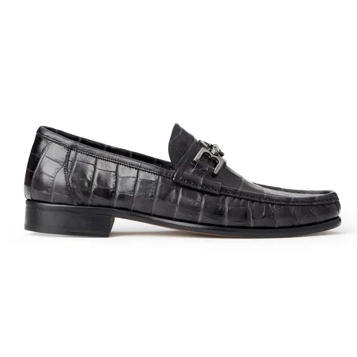 Trieste Classic Moccasin Black Croc Men Bruno Magli Casual Shoes