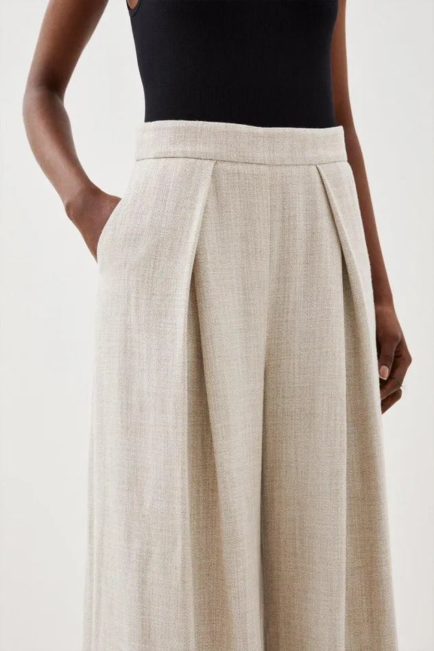 Trousers Women Karen Millen Tailored Wide Leg Trousers Natural