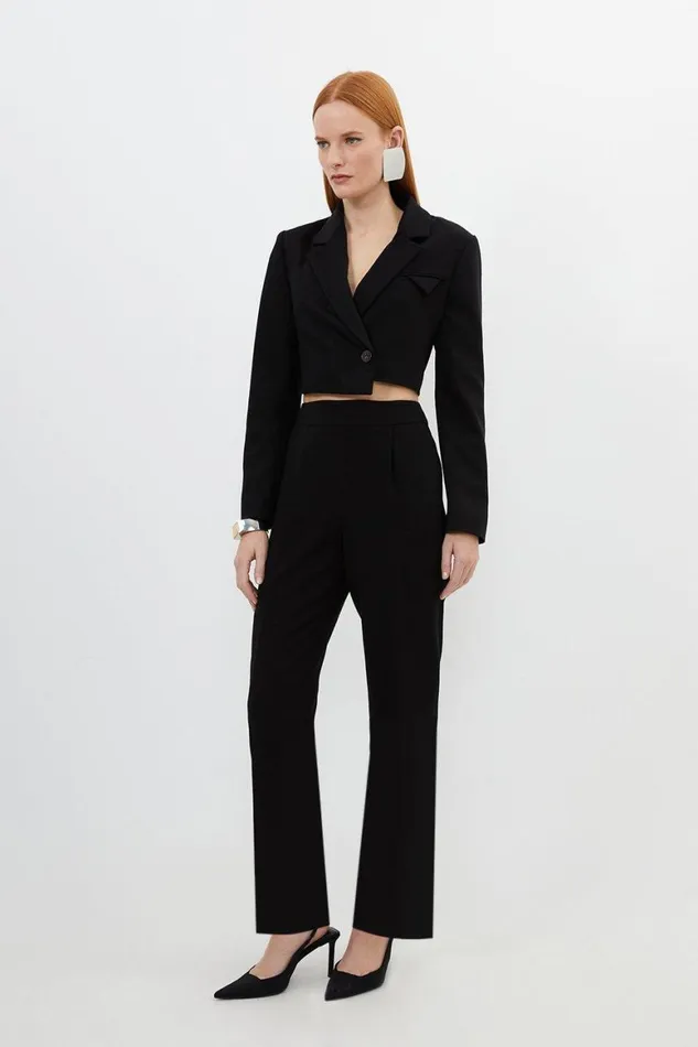Trousers Women Karen Millen Tall Compact Stretch High Waist Tailored Trousers Black Trousers Women Karen Millen Tall Compact Stretch High Waist Tailored Trousers Black