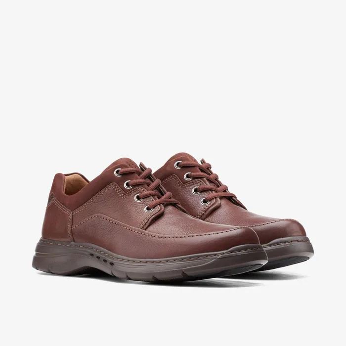 Un Brawley Lace Mahogany Leather Men Clarks Casual Dress Shoes