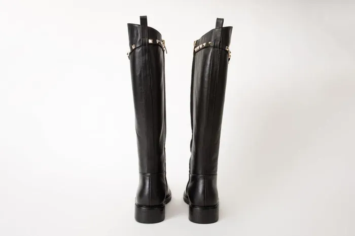 Vinci Leather Boots and Booties The Rica Black Leather Knee High Boot 8211 Women