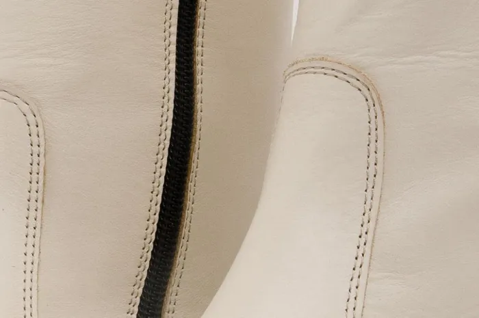 Vinci Leather Boots and Booties The Yako Cream Leather Mid Calf Boot 8211 Women