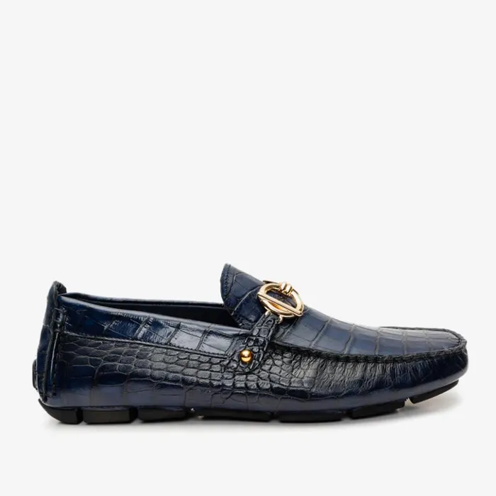 Vinci Leather Dress Shoes The Pisa Navy Blue Leather Bit Drive Loafer Shoe 8211 Men Vinci Leather Dress Shoes The Pisa Navy Blue Leather Bit Drive Loafer Shoe 8211 Men