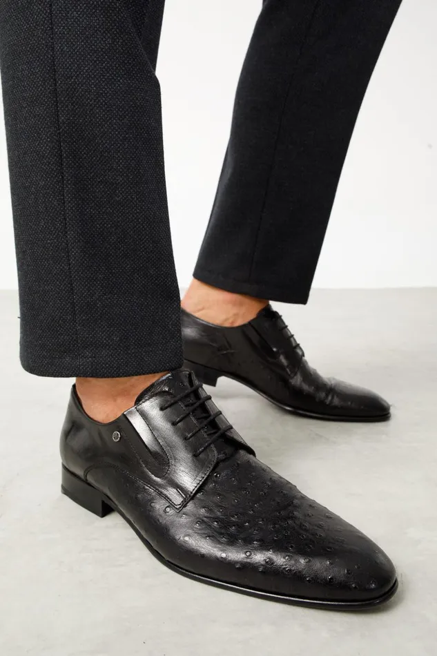 Vinci Leather Dress Shoes The Porto Alegre Black Leather Derby Shoe 8211 Men