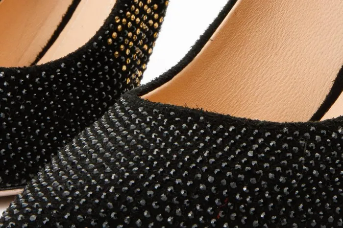 Vinci Leather Heels The Bago Black and Gold Glitter Leather Pump Shoe 8211 Women