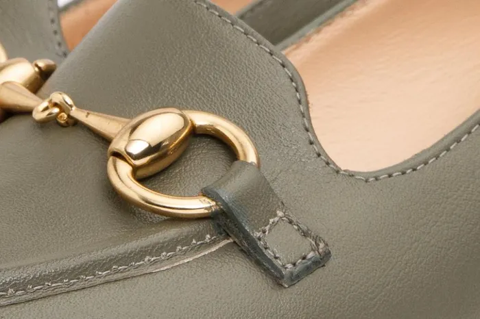 Vinci Leather Heels The Delhi Green Leather Block Heel Pump Shoe 8211 Women