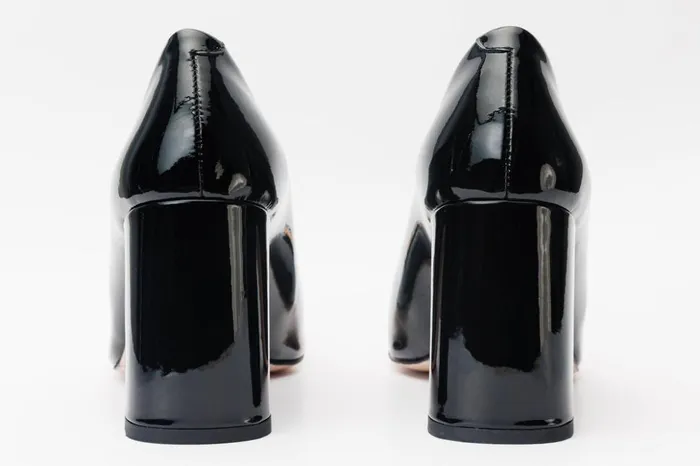 Vinci Leather Heels The Ferrara Black Patent Leather Block Heel Pump Shoe 8211 Women
