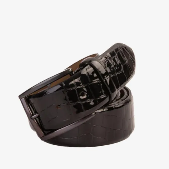 Vinci Leather Leather Belts The Cordova Black Patent Leather Belt 8211 Men