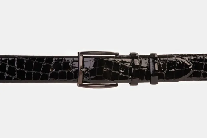 Vinci Leather Leather Belts The Cordova Black Patent Leather Belt 8211 Men