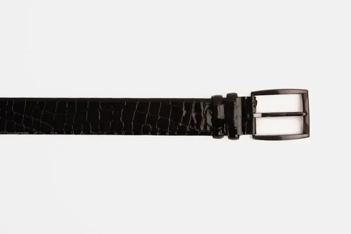 Vinci Leather Leather Belts The Cordova Black Patent Leather Belt 8211 Men