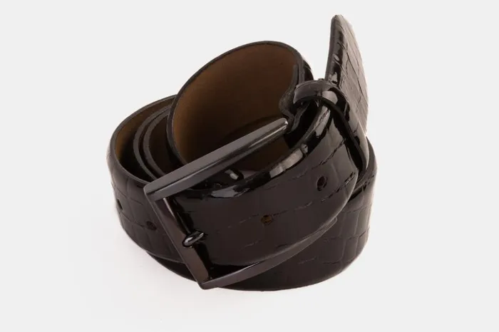 Vinci Leather Leather Belts The Cordova Black Patent Leather Belt 8211 Men