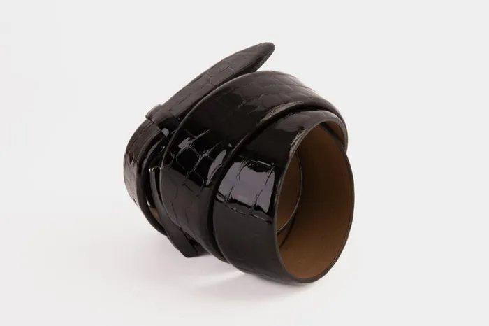 Vinci Leather Leather Belts The Cordova Black Patent Leather Belt 8211 Men