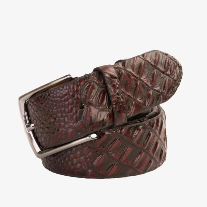 Vinci Leather Leather Belts The Randor Burgundy Leather Belt 8211 Men