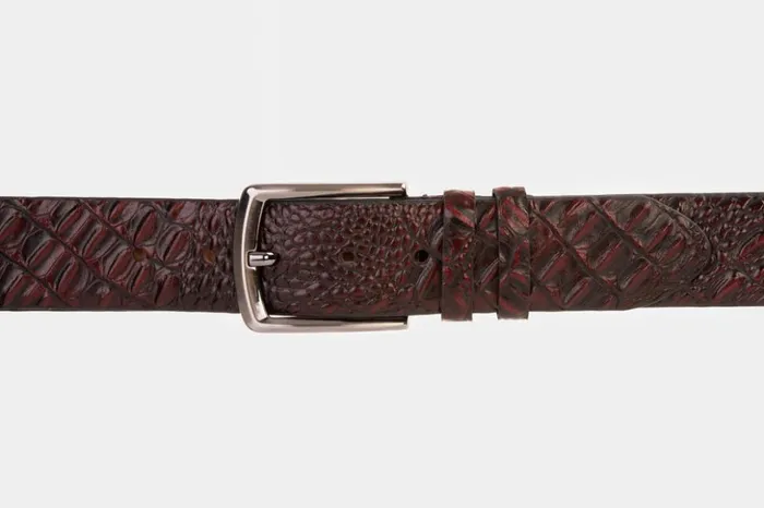 Vinci Leather Leather Belts The Randor Burgundy Leather Belt 8211 Men