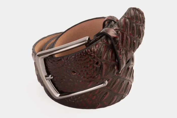 Vinci Leather Leather Belts The Randor Burgundy Leather Belt 8211 Men