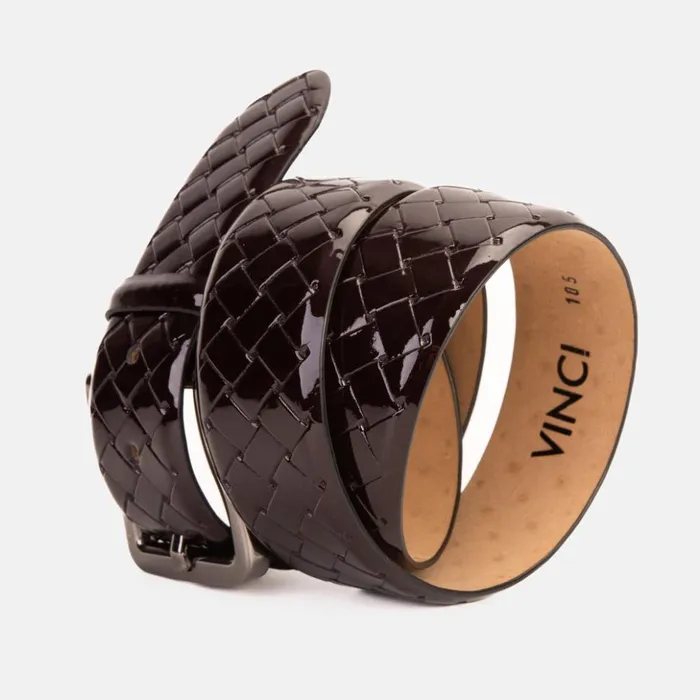 Vinci Leather Leather Belts The Rico Burgundy Color Calfskin Belt 8211 Men