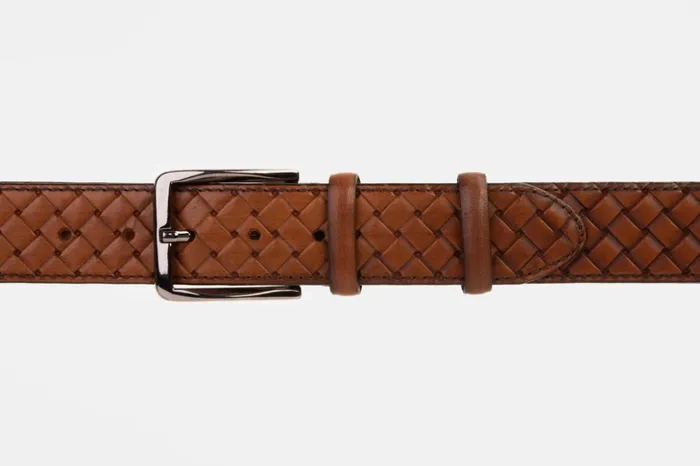 Vinci Leather Leather Belts The Turan Brown Handwoven Leather Belt 8211 Men