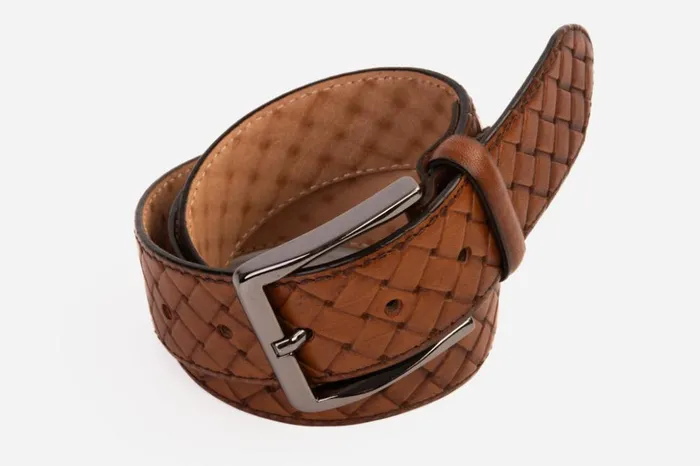 Vinci Leather Leather Belts The Turan Brown Handwoven Leather Belt 8211 Men