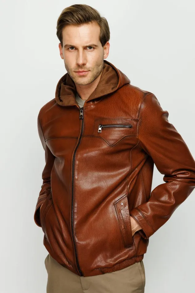 Vinci Leather Leather Jackets The Byron Ribi Brown Leather Jacket 8211 Men
