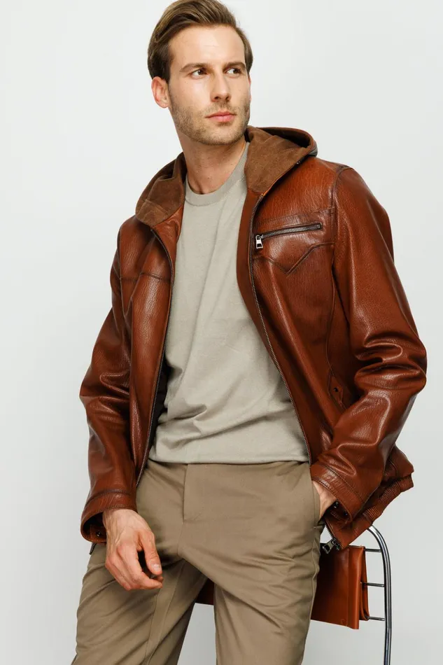 Vinci Leather Leather Jackets The Byron Ribi Brown Leather Jacket 8211 Men