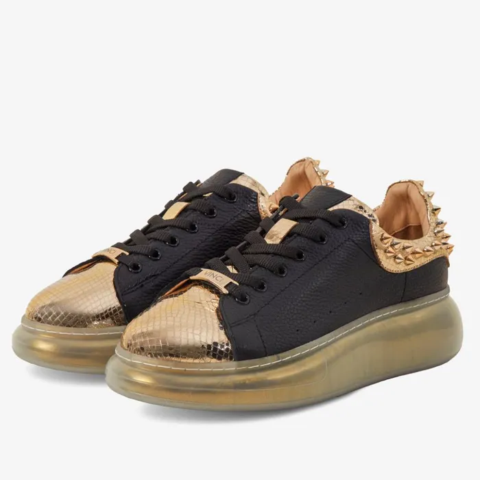 Vinci Leather Sneakers The Venezia Gold and Black Leather Sneaker 8211 Women