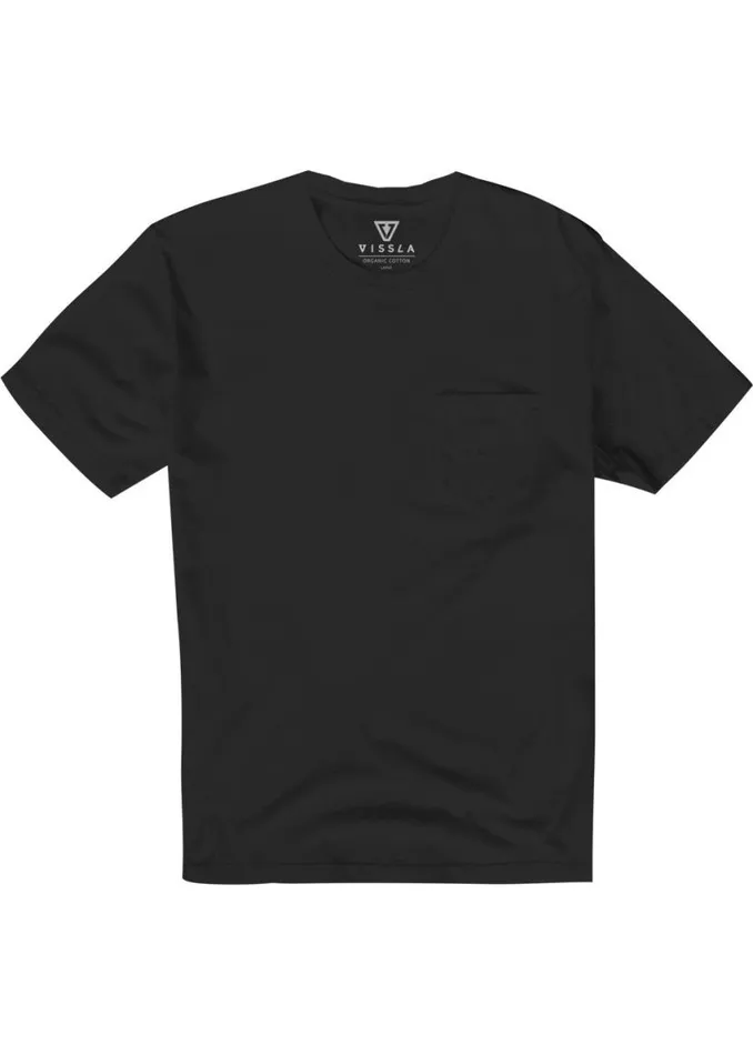 Vintage Vissla Premium Pkt Tee Black Men Vissla Tees