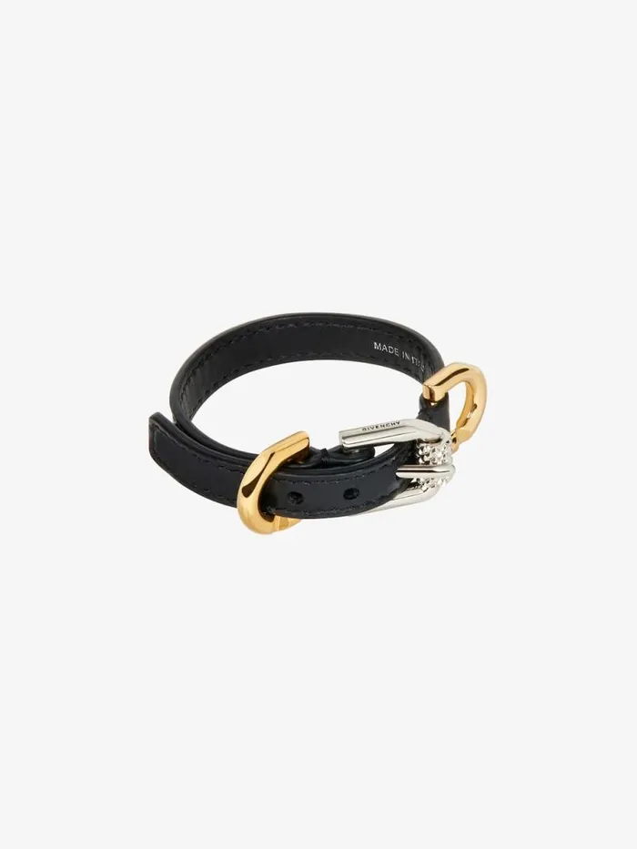 Voyou Bracelet In Leather And Metal Black Women Givenchy Jewelry