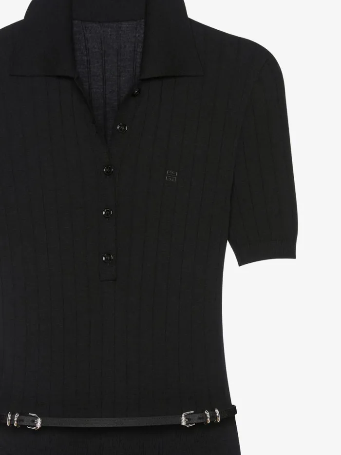Voyou Polo Dress In Knit Black Women Givenchy Dresses