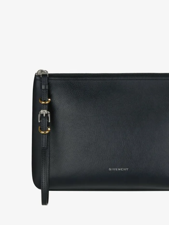 Voyou Pouch In Leather Black Women Givenchy Wallets and Card Holders