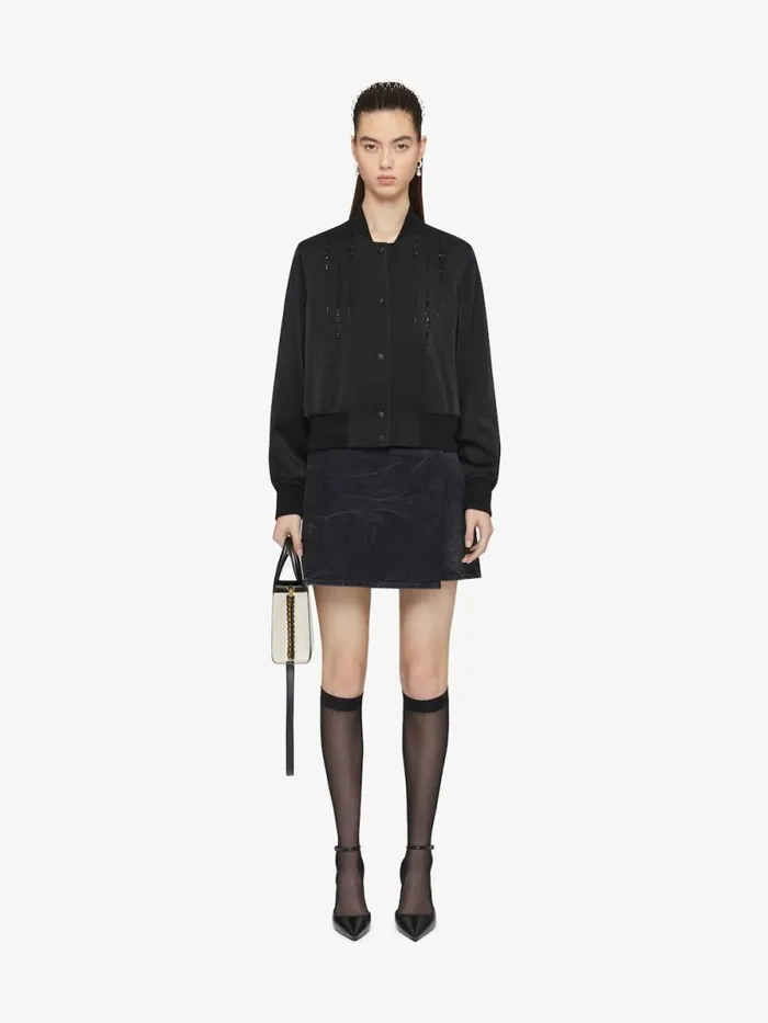 Voyou Wrap Mini Skirt In Denim Black Women Givenchy Skirts