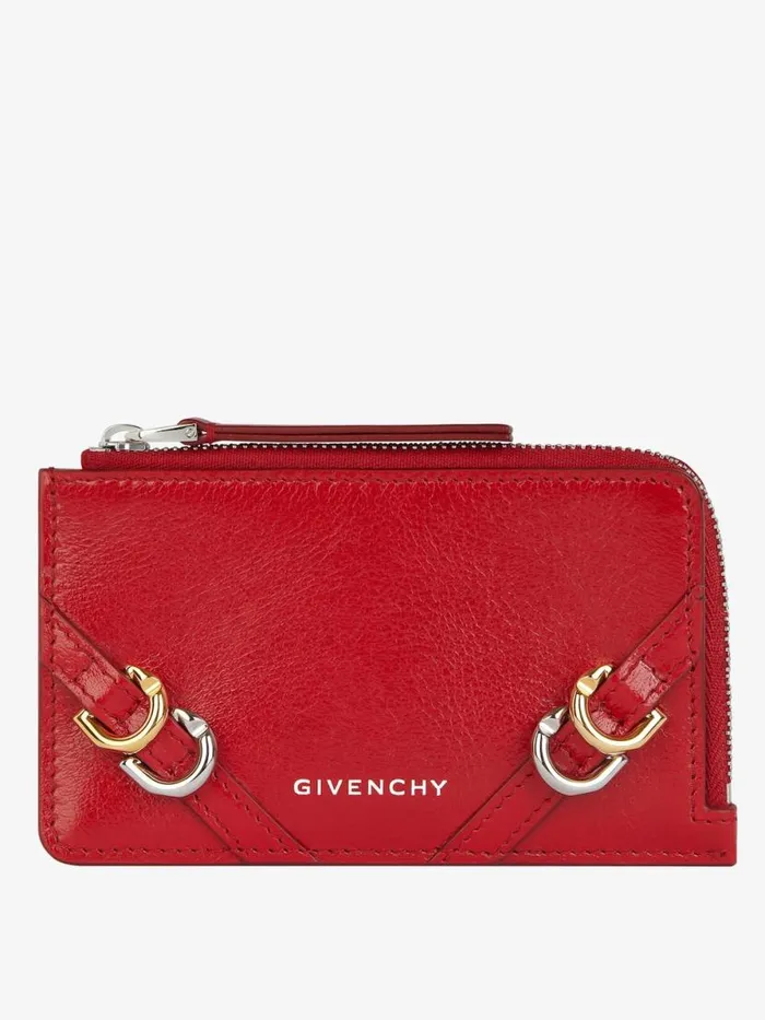Voyou Zipped Card Holder In Leather Vermillon Women Givenchy Wallets and Card Holders