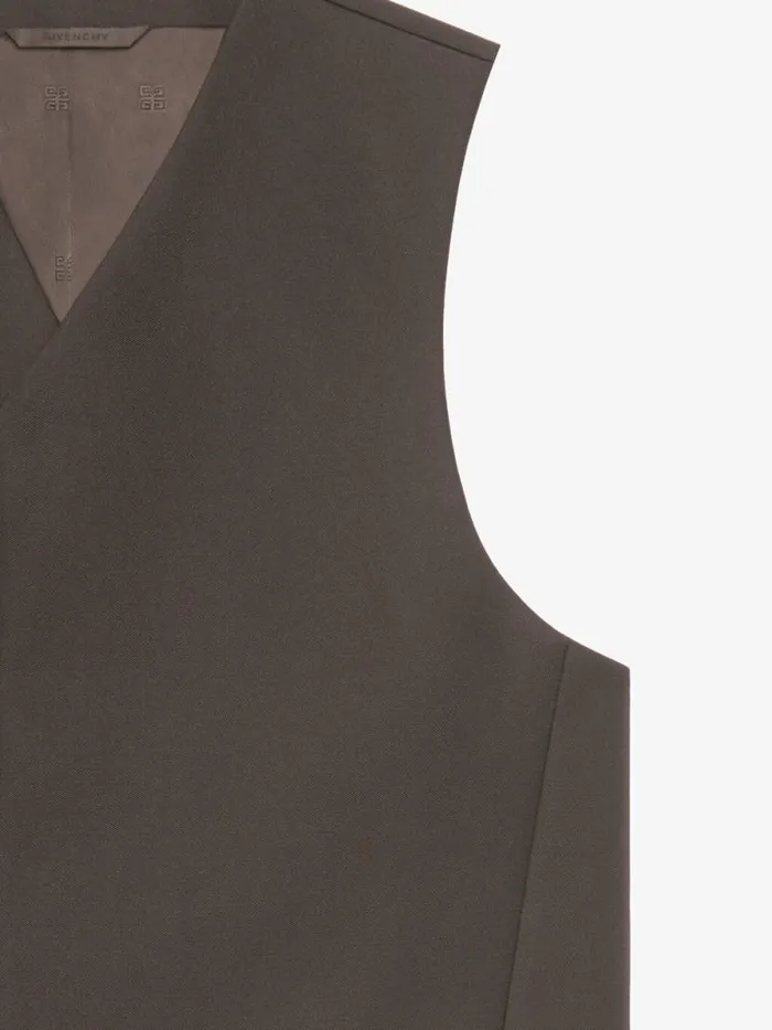 Waistcoat In Wool Military Green Men Givenchy Coats and Jackets