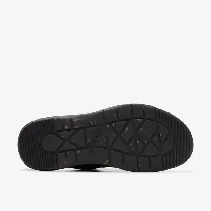Walkford Band Black Leather Men Clarks Sandals and Flip Flops