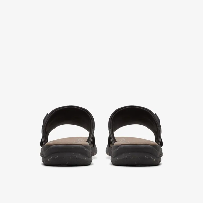 Walkford Band Black Leather Men Clarks Sandals and Flip Flops