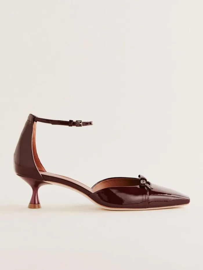 WeddingsShoes The Reformation Darcy Bow Pump Wine Patent