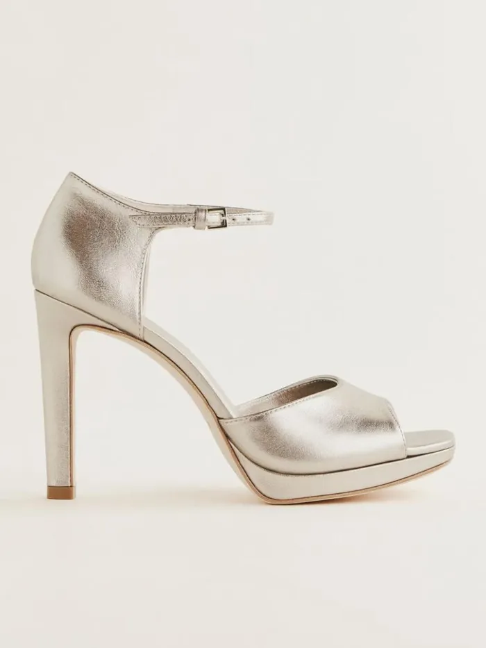 WeddingsShoes The Reformation Gloria Heeled Platform Sandal Golden Haze Leather