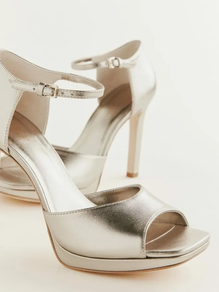 WeddingsShoes The Reformation Gloria Heeled Platform Sandal Golden Haze Leather