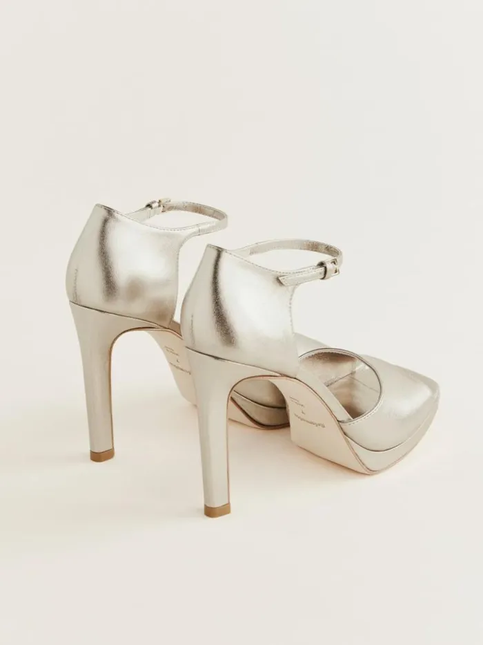 WeddingsShoes The Reformation Gloria Heeled Platform Sandal Golden Haze Leather